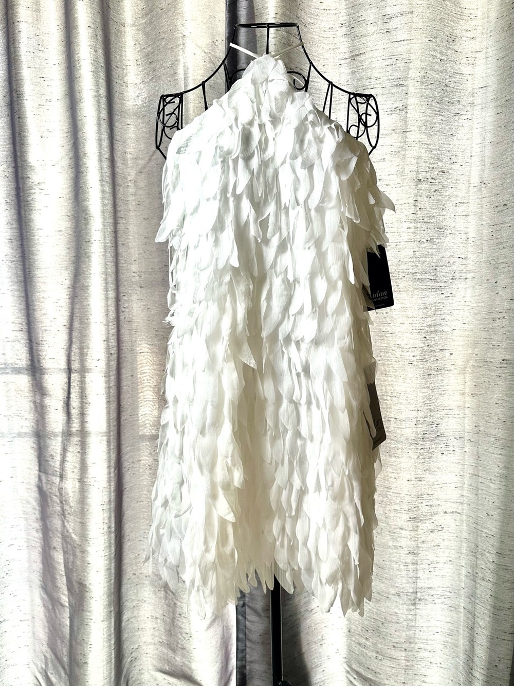 NWT Aiden Mattox White Trapeze Halter Dress